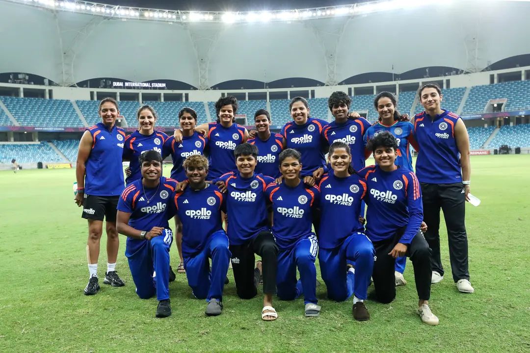 India women's cricket team at Dubai International Stadium